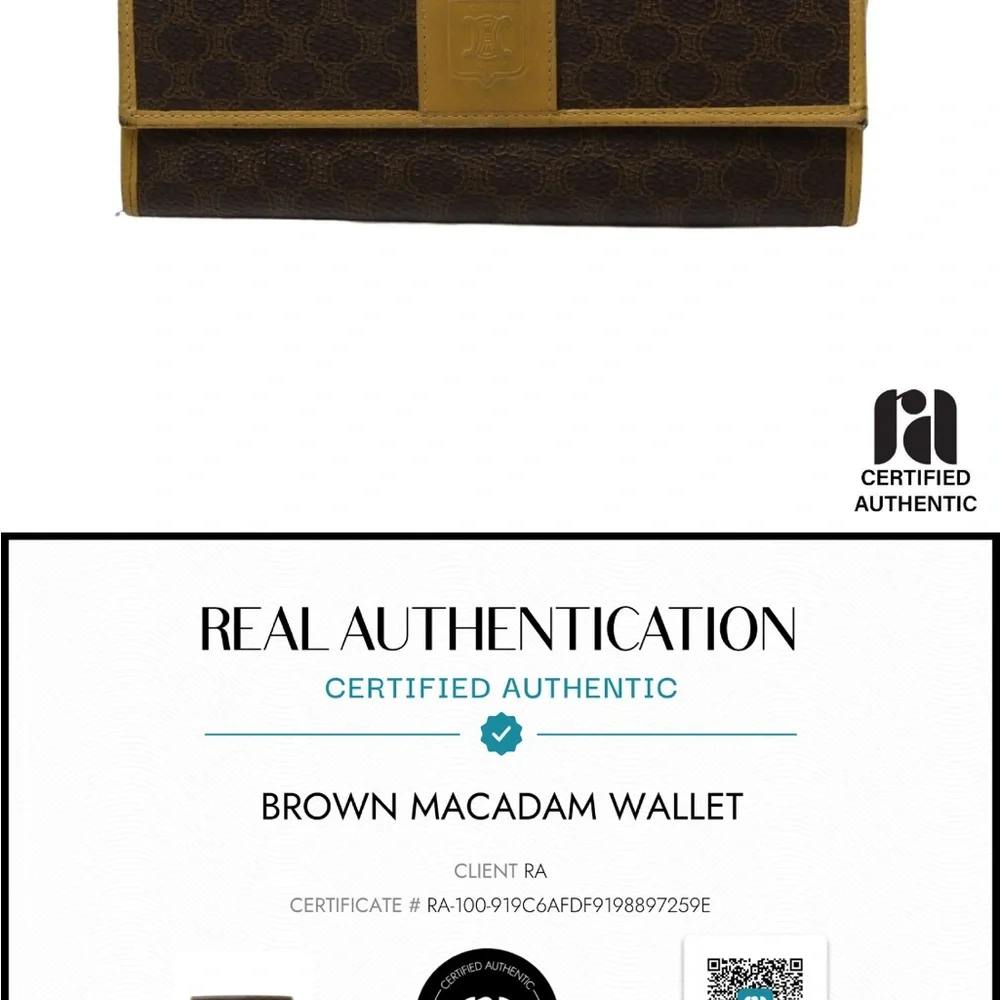Celine Brown and Tan Wallet Elegant Craftsmanship - Picture 3 of 4